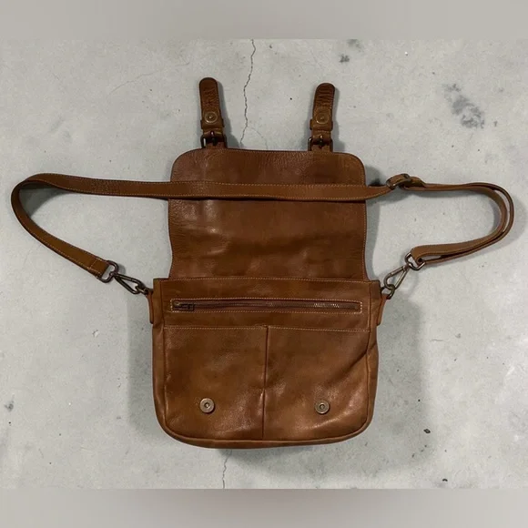 Roots Genuine Leather Satchel Crossbody Bag Brown | Vintage Style. - Picture 7 of 10